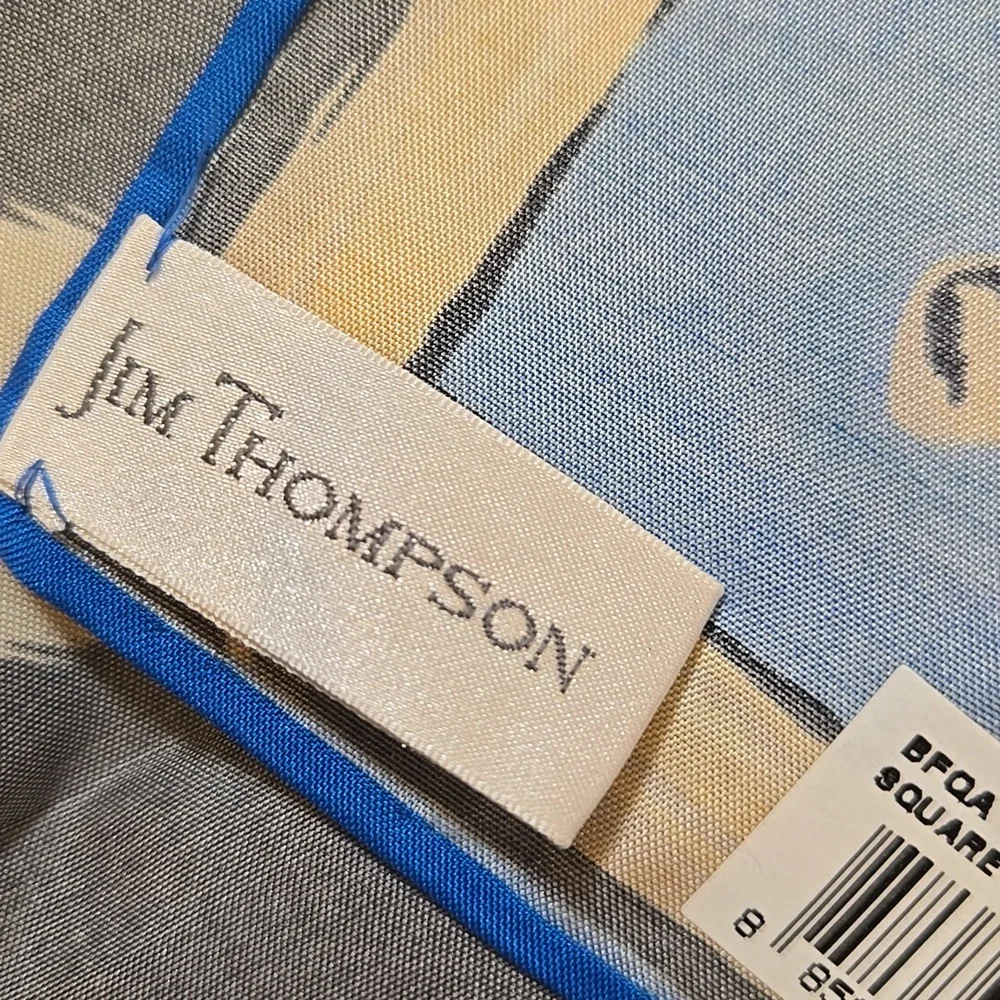 JimThompson 100% Silk Square Elephant Safari/Zebra Print Scarf